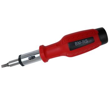 Preview: Cacciavite a cricchetto ergonomico 12 in 1 con 11 punte in acciaio al cromo vanadio (rosso/nero) - Avvitamento comodo ed efficiente