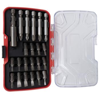 Preview: Jeu d‘embouts de vissage 22 pièces - Acier S2 ultrarobuste magnétique - Pour tournevis et perceuses sans fil - Hexagonal, plat, Torx