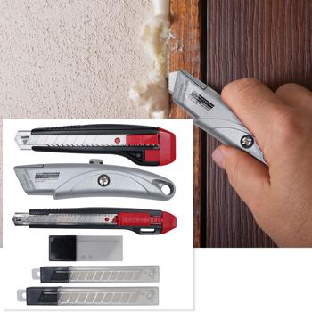 Preview: Comprehensive 33-piece snap-off knife set: universal cutter knife for craftsmen, DIY enthusiasts & professionals - including replacement blades