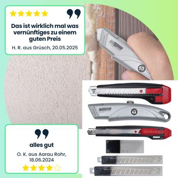 Preview: Umfangreiches 33-teiliges Abbrechmesser-Set: Cutter-Universalmesser für Handwerker, Heimwerker & Profis – inklusive Ersatzklingen