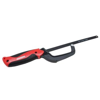 Preview: Robuste 300mm Metallsäge - Langlebiges Sägeblatt, rutschfester Handgriff (schwarz-rot) – Handsäge für anspruchsvolle Metallarbeiten