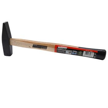 Preview: Robusto martello da fabbro da 300 g con manico in hickory di alta qualità, ergonomico e durevole, certificato DIN 1041 - strumento perfetto per lavori di precisione