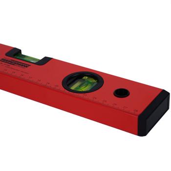 Preview: Robust 30 cm spirit level (red/black) with 3 vials - Reliable measuring tool for DIY enthusiasts and professionals
