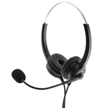 Preview: Stereo-Headset mit Kabel & Mikrofon - USB-Anschluss - Rauschfilter - Gepolsterte Ohrmuscheln - Für Telefon- & Videokonferenzen - Schwarz