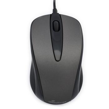 Preview: PC and laptop mouse, wired 3-button mouse, optical sensor, black/gray