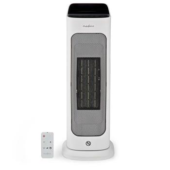 Preview: Termoventilatore intelligente in ceramica PTC, a torre, con funzione app, display touch, termostato, 2 impostazioni, bianco/grigio. Calore confortevole e sicuro