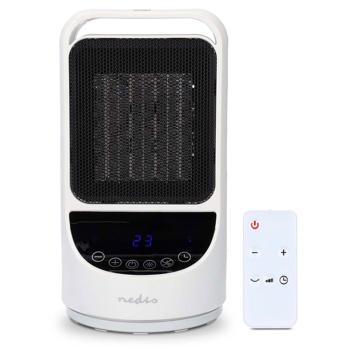 Preview: Termoventilatore ceramico intelligente Wi-Fi, 1500W, oscillazione, 2 impostazioni di calore, bianco/nero - Controllo tramite app - Calore efficace per la casa