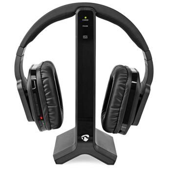 Preview: Wireless radio stereo TV headphones, 25 m range, TV headphones with charging station, adjustable headband, padded ear cups