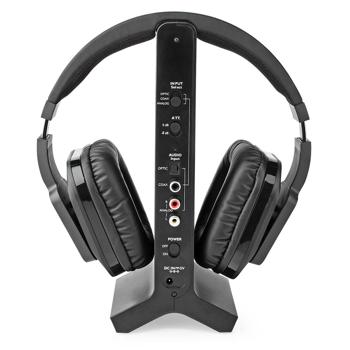 Preview: Wireless radio stereo TV headphones, 25 m range, TV headphones with charging station, adjustable headband, padded ear cups