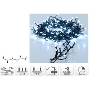 Preview: Guirlande lumineuse LED avec minuterie - 80 LED blanc chaud, 8 modes lumineux - 600 cm, IP44, intérieur/extérieur - Décoration de Noël festive ambiance