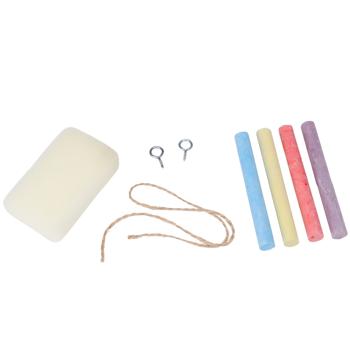 Preview: Chalkboard with 4 chalk pieces, in wooden frame, incl. sponge, W 30 x H 23 cm