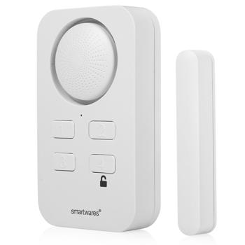 Preview: Allarme affidabile per porte e finestre (bianco) con sensore di movimento - allarme da 90 dB, facile installazione (magnetica), batterie incluse - Protezione efficace