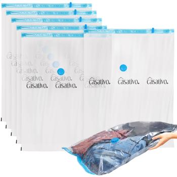 Preview: 6er-Set platzsparende Vakuumbeutel L, 60 x 80 cm, Kompression mit dem Staubsauger, Aufbewahrungssäcke Saisonkleidung, Bettdecken und Bezüge Preview: 6er-Set platzsparende Vakuumbeutel L, 60 x 80 cm, Kompression mit dem Staubsauger, Aufbewahrungssäcke Saisonkleidung, Bettdecken und Bezüge