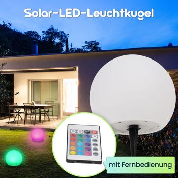 Preview: 2er-Set Solar-LED-Leuchtkugel, Ø 20cm, RGBW mit Fernbedienung, 60 Lu, IP67. Farbwechsel-Lichtkugel für Garten & Terrasse, wetterfest & kabellos Preview: 2er-Set Solar-LED-Leuchtkugel, Ø 20cm, RGBW mit Fernbedienung, 60 Lu, IP67. Farbwechsel-Lichtkugel für Garten & Terrasse, wetterfest & kabellos