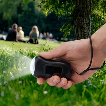 Preview: lot de 2 lampes de poche dynamo pratiques pour la survie avec panneau solaire, 3 LED haute puissance, 20 lumens, batterie rechargeable, idéal pour les aventures en plein air et le camping
