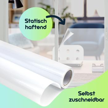 Preview: 3er-Set Selbsthaftende Milchglas-Sichtschutzfolie (45x200cm): Statische Fensterfolie für Badezimmer, Küche & Büro. Mühelose Anbringung