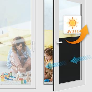 Preview: set of 2 privacy film 50 x 200 cm - dark, self-adhesive window film with UV protection - opaque & ideal for windows, offices & living rooms