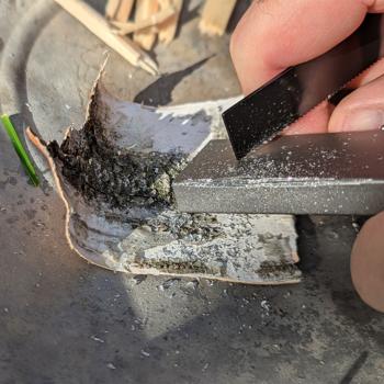 Preview: set of 3 magnesium firelighters with scraper and integrated fire steel, survival fire starter for campfires, wood stoves, camping and outdoor adventures