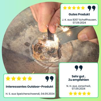 Preview: 3er-Set Magnesium Feueranzünder mit Schaber und integr. Feuerstahl, Survival Feuerstarter für Lagerfeuer, Holzöfen, Camping und Outdoor Abenteuer Preview: 3er-Set Magnesium Feueranzünder mit Schaber und integr. Feuerstahl, Survival Feuerstarter für Lagerfeuer, Holzöfen, Camping und Outdoor Abenteuer