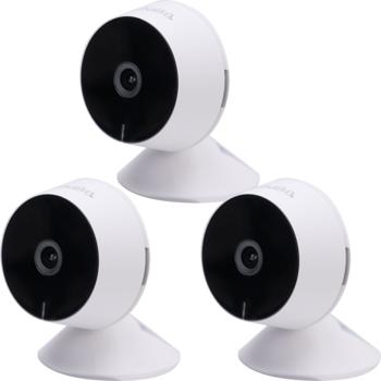 Preview: Lot 3 Caméras Surveillance IP Full HD - Vision Nocturne IR 10m & Détection Mouvement - App Gratuite Wi-Fi, Audio Bidirectionnel, Stockage MicroSD