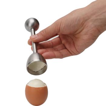 Preview: 2 Toqueurs à Œuf Inox - Ouvre-Œufs Pratiques pour Œufs Durs & Coque - Cassure Nette Mécanisme à Ressort - Nettoyage Facile Lave-Vaisselle