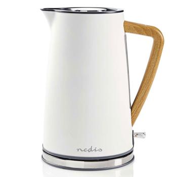 Preview: Bouilloire Électrique Design Soft-Touch Blanche - Acier Inoxydable, 1.7L, 2200W - Rotation 360°, Filtre Anticalcaire, Sécurité Anti-Surchauffe