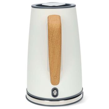 Preview: Bouilloire Électrique Design Soft-Touch Blanche - Acier Inoxydable, 1.7L, 2200W - Rotation 360°, Filtre Anticalcaire, Sécurité Anti-Surchauffe