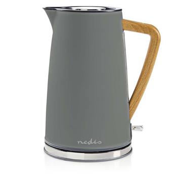 Preview: Bouilloire électrique design - Surface Soft Touch 360° - Capacité 1.7L, 2200W, chauffe rapide, filtre anti-calcaire, grise