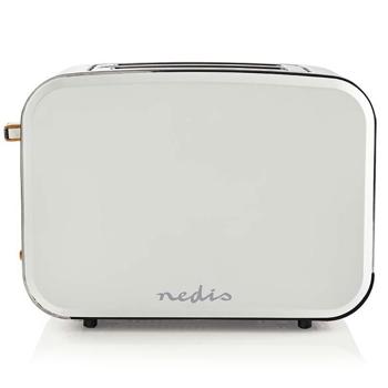 Preview: Design Toaster 900W - Soft Touch, 6 Röststufen, Auftaufunktion - extra breite Schlitze, Edelstahl, weiss, für knusprigen Toast & Frühstück