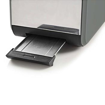 Preview: Grille-pain design soft touch – puissance 900 W, 6 niveaux de brunissage, fonction décongélation – fentes extra larges, inox et aspect bois, gris