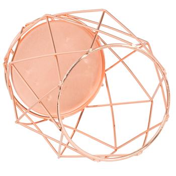 Preview: Metall-Kerzenhalter, Roségolden, 14.5 x 17 cm