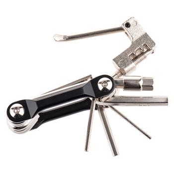 Preview: Fahrrad Multitool - 11 Funktionen für Reparaturen unterwegs - Robuste Metall-Werkzeuge inkl. Schraubendreher & Sechskantschlüssel (2-8mm) 7.5x4.5x2.5cm