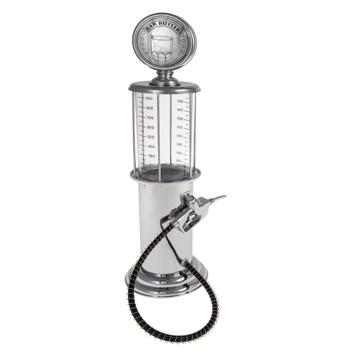 Preview: Distributeur de boissons nostalgique - Pompe à essence américaine, 950 ml - H 48 cm, réservoir transparent, sans éclaboussures