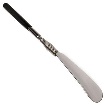 Preview: Chausse-pied télescopique métal - Facilite l’enfilage des chaussures, protège bas & autonomie personnes âgées - Longueur 32-77cm robuste