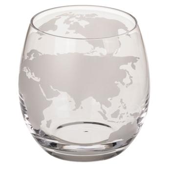 Preview: Weltkugel Getränkespender Set: 300 ml Spender, 2 Gläser: Holzständer, Originelles Design, für besondere Getränkemomente