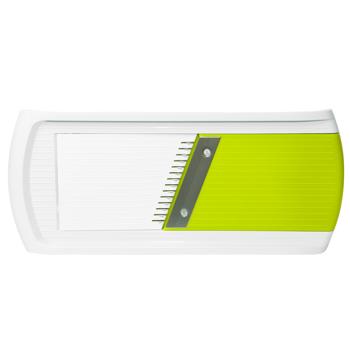 Preview: Râpe à Légumes Mandoline - 3 Lames Acier Inoxydable (Râper-Trancher-Julienne) - Roue Rotative pour Tranches/Quartiers - Poignée Sécurisée - 28.2x9.5x12.3cm