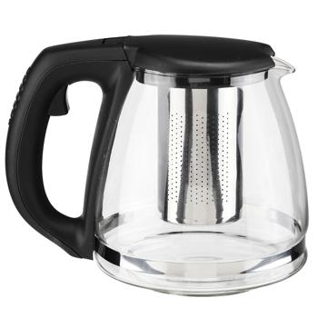 Preview: Teekanne aus Edelstahl - 1.2 L Fassungsvermögen für intensiven Teegenuss mit losem Tee - robuster ergonomischer Griff mit Schalter - CH3887