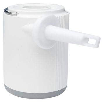 Preview: Kompakte Akku-Luftpumpe mit 5 Aufsätzen & LED-Licht – weiss, ideal für Luftmatratzen, Schwimmringe, Camping & Urlaub, immer dabei