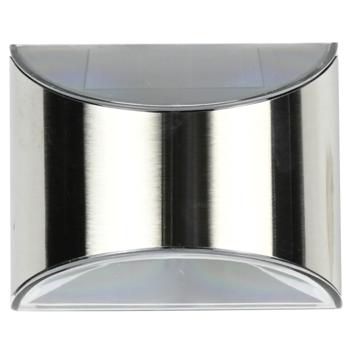 Preview: Applique murale LED solaire en acier inoxydable - Mode jour/nuit, éclairage numéro de maison, capteur - IP44, 4x blanc froid SMD, batterie 1.2V