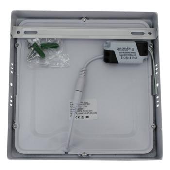 Preview: LED-Deckenleuchte eckig mit Milchglas - 1350 Lumen, 18W - Warmweiss - IP20 - Langlebig (30.000h) - Für alle Innenräume ausser Bad