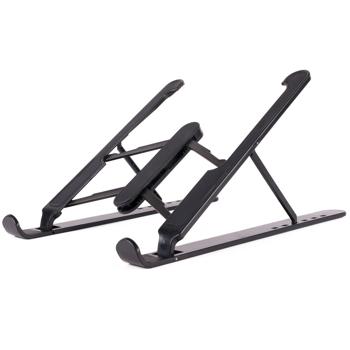 Preview: Tablet holder laptop stand - black, adjustable for optimal posture & visibility - foldable, robust plastic material
