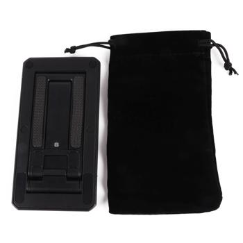 Preview: Support Smartphone et Tablette Pliable - Voyage, Bureau, Loisirs - Compact, Léger, Réglable, Antidérapant, Noir - 7x14x5cm