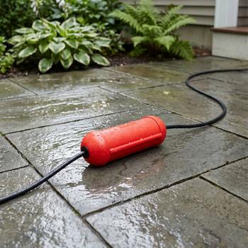 Preview: Capsule de protection pour fiches électriques – boîte Schuko robuste et résistante aux intempéries pour connexions électriques sûres – résistante aux éclaboussures – rouge