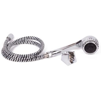 Preview: Pomme de douche chromée avec flexible et support mural - 2 modes de jet d‘eau - Qualité supérieure, nettoyage facile, pour une douche réparatrice