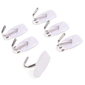 Preview: Ganci adesivi, set di 6, facilmente rimovibili, fino a 800 g, 2,1 x 3 cm