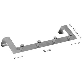 Preview: Cremagliera per porta con 4 ganci, 30 x 10 x 4 cm