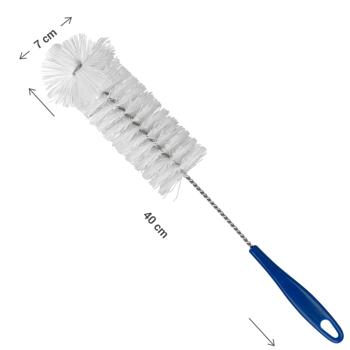 Preview: Brosse de Nettoyage XL Anti-Obstruction - Nettoyage Doux & Efficace Tuyaux, Écoulements, Bouteilles - Poils Synthétiques - Ø 7 x L 40 cm