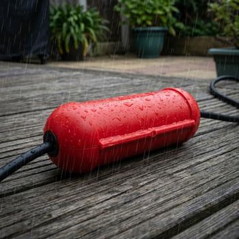 Preview: 3er-Set Schutzkapsel für Stromstecker - Robuste wetterfeste Schuko Steckerbox für sichere Stromverbindungen - Spritzfest - Rot