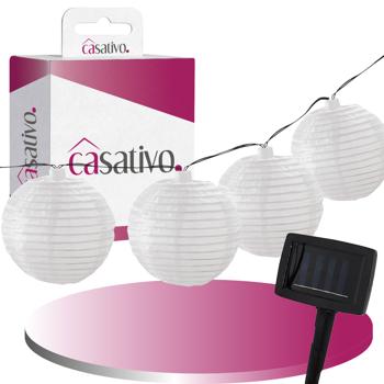 Preview: Catena luminosa a LED, solare, bianco caldo, 20 lanterne bianche, 3,8 m, IP44, efficace catena luminosa solare per balcone, terrazza, giardino, alberi e molto altro ancora Preview: Catena luminosa a LED, solare, bianco caldo, 20 lanterne bianche, 3,8 m, IP44, efficace catena luminosa solare per balcone, terrazza, giardino, alberi e molto altro ancora