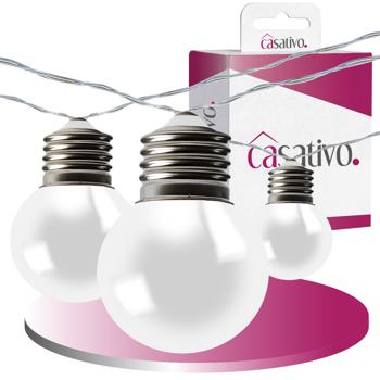 Preview: Guirlande Lumineuse LED Solaire Guinguette - 20 Ampoules Blanc Chaud 3,8m - Résistante Intempéries IP44 - Jardin, Balcon, Terrasse, Fêtes, Mariage